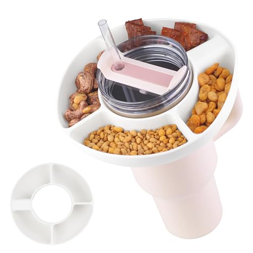 JJWNMLL Snack Bowl for 40 oz Stanley Cup Silicone Ring Snack Tray White
