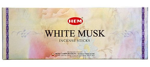 White Musk - 20 Stick Hex Tube - HEM Incense Hand Rolled In India