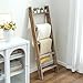 MyGift 4.5-Foot Wall-Leaning Ladder-Style Torched Wood Blanket Rack