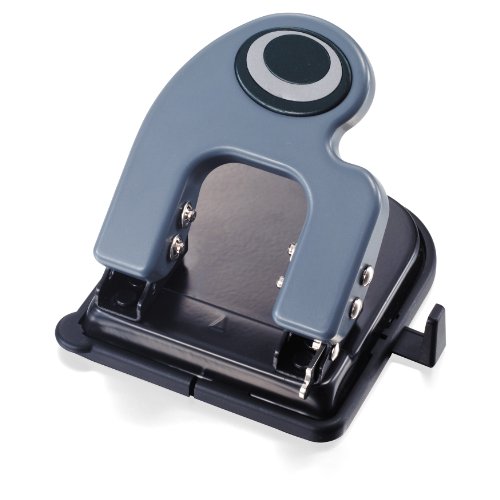 Officemate Contemporary 2-Hole Eco-Punch, 25 Sheet Capacity, Recycled, Black/Gray/Green (90134)