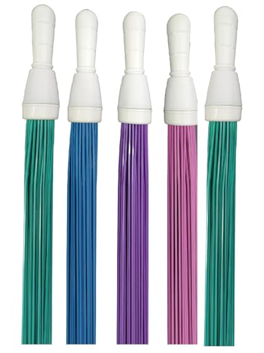 Image of FRESHOME Heavy-Duty Plastic Kharata Broom 20 Inches, 5 Pack | 60 Hard Bristles, Floor and Bathroom Cleaning, Wet & Dry Cleaning, 200 Gm