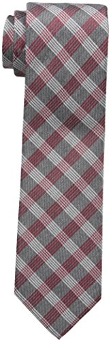 Calvin Klein Men's Red Hot Plaid Tie, Charcoal, One Size