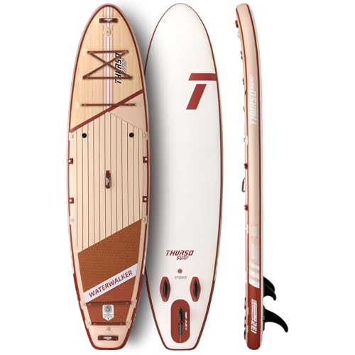 THURSO SURF Waterwalker 126 10 ft 6 Paddle Board Inflatable Stand Up Paddleboard All-Around SUP Board | Woven Drop-Stitch | Fusion PVC | Welded Rail | Lightweight & Rigid Turquoise