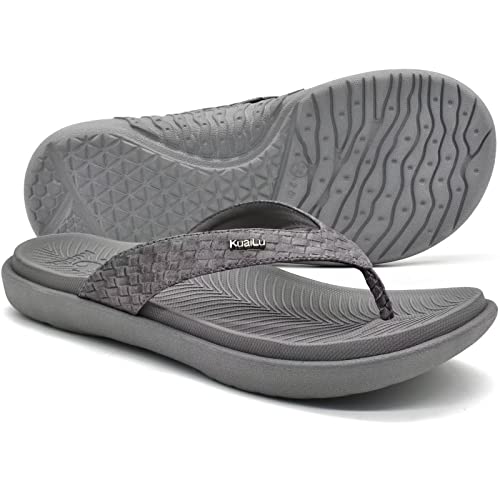 Kuailu Flip flops voor dames, yogamat, comfortabel, wandelen, teenslippers, ondersteuning voetboog plantaire fasciitis… - Image 3