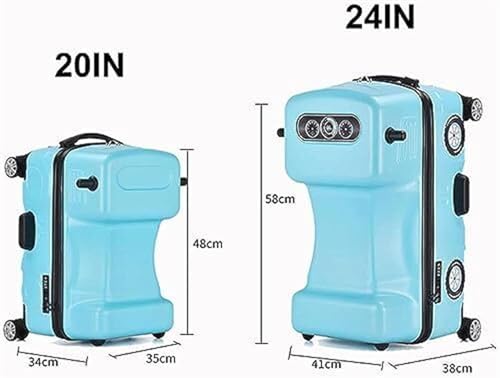 ANIIC Luggage Suitcases With Wheels Creative Riding Suitcases Portable Luggage Travel Hard Suitcase Suitcase Checked Luggage Suitcase Spinner Luggages (Color : Blue, Size : 24inch)2