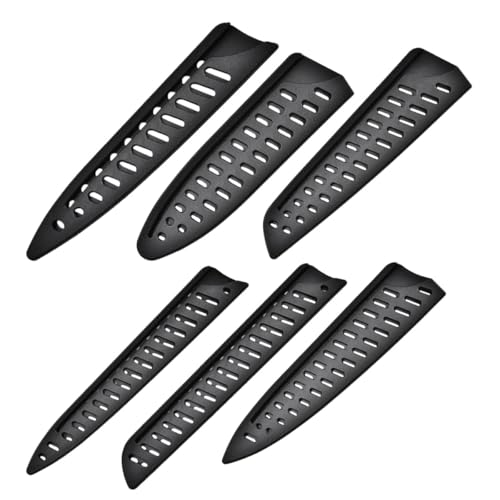 GETAJGHSD Fundas Protectoras y Obsequio de Inauguración de Casa Resistentes Abrasión de Plástico Negro Set de 6 y Difíciles de Romper para Chefs de Cuchillos de Cocina