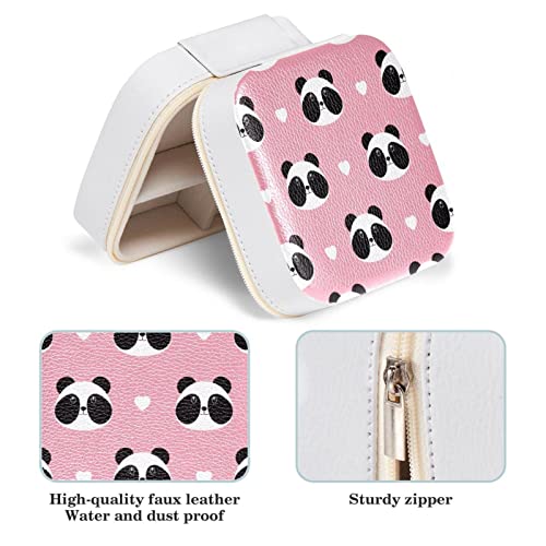 Boîte à bijoux panda rose pour bagues et colliers 10cm - 5