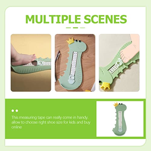 Kisangel Shoe Sizer Measuring Devices Kids Foot Measurement Device Shoe Feet Measuring Ruler For Boys Girls Light Green Dinosaur Design #TOP6
