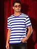 Lars Amadeus Striped T-Shirt for Men's Stripes Short Sleeve Tee Top Crew Neck Casual t Shirt Blue White S #1