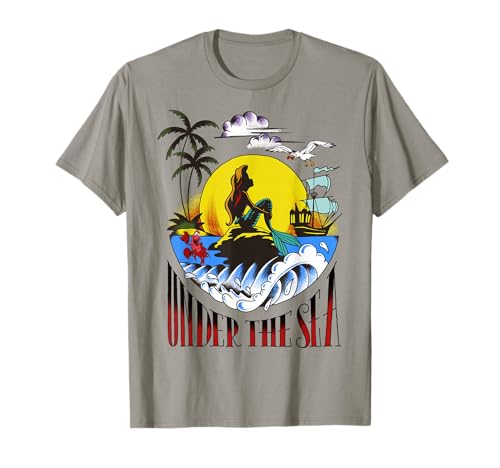 T-shirt Ariel Disney style tatouage sous la mer pour femme en coton
