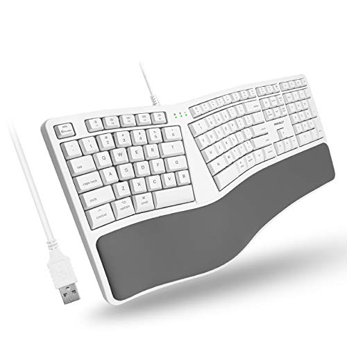 Macally Ergonomic Mac Keyboard and an Aluminum Ergonomic Laptop Stand, Apple Aesthetic with Much More Comfort