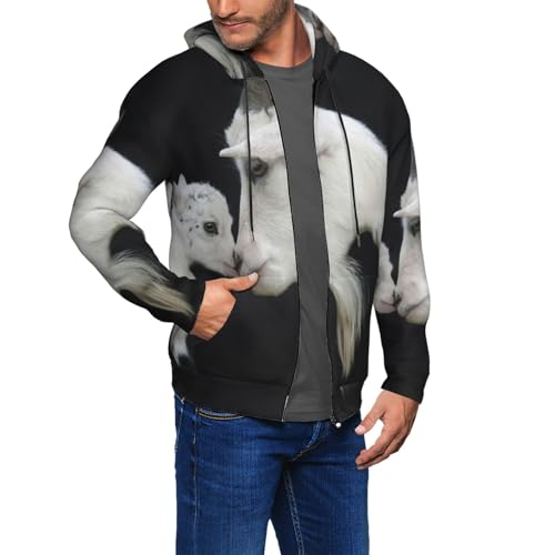 Sweat à capuche motif chèvre mignon avec cordon de serrage ajustable - 6