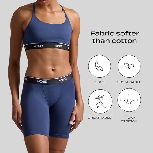 Image of Woxer Womens Boxers - Biker 9 inch Boy Shorts Underwear for Women, Modal Boxer Briefs, Chafe Free, Womens Underwear