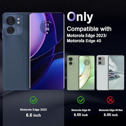 Image of Case for Motorola Edge 2023 /Motorola Edge 40, Military Grade Drop Protection Phone Case, Yellowing Resistant, Anti-Scratch Hard PC Back, Shockproof Hard Ultra-Thin Protective Cover, Clear