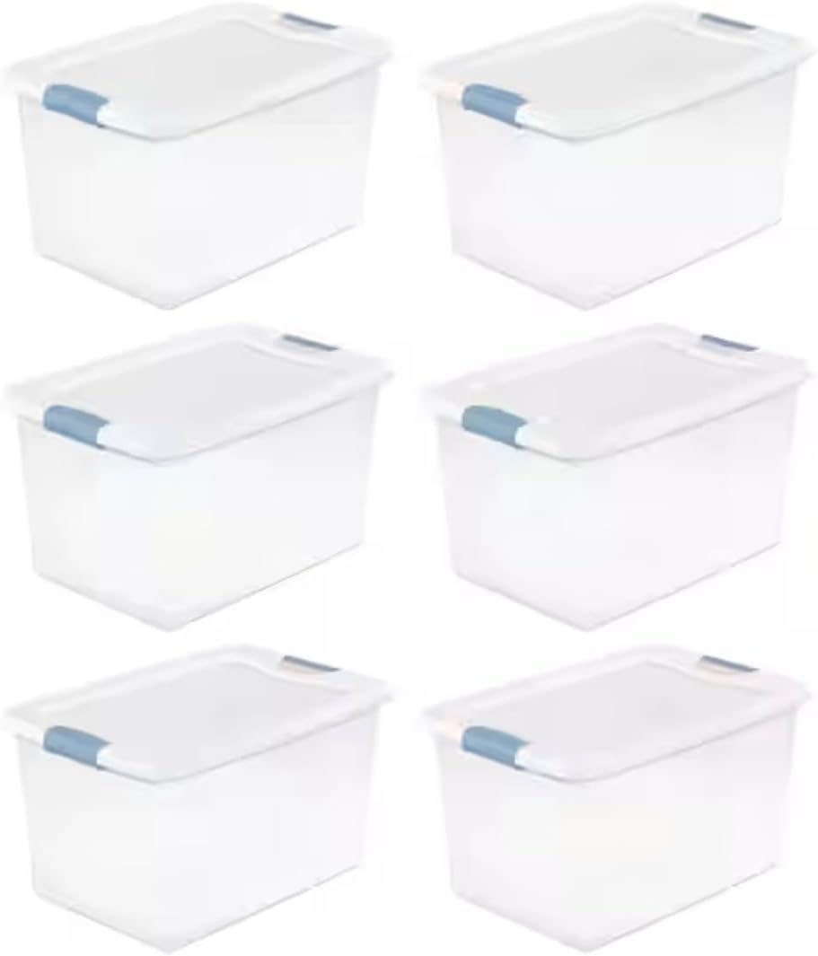 64 Quart Clear Plastic Storage Container (6 Pack) RO40688