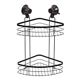 Amazon Basics - Estantería de esquina para ducha con ventosa y dos baldas