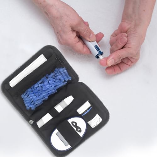 Hooshion Diabetic Supplies Travel Case, Diabetes Testing Kit Case, Diabetic Supply Organizer Bag, Diabetes Travel Case, Blood Glucose Meter Storage Bag