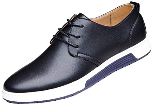 Zapatillas de Hombre de BaZhaHei, Moda Hombre Zapatos de cuero casuales Zapatos planos Zapatos de negocios zapatillas de boda Zapatos de vestir de los hombres zapatos casuales para hombre color sólido