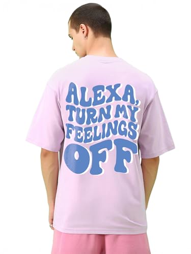 Image of Bewakoof Men's Letter Print Oversized Fit T-Shirt