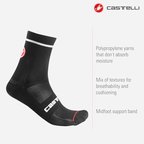 CASTELLI Men’s Entrata 13 Sock, Performance Cycling Apparel, Moisture Wicking with Midfoot Support Band, Road & Gravel Biking2