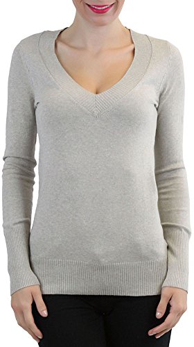Image of ToBeInStyle Women's Classic Long Sleeve V-Neck Pullover Sweater