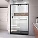 DreamLine Encore 34 in. D x 48 in. W x 78 3/4 in. H Bypass Shower Door in Satin Black and Center Drain Black Base Kit, DL-7009C-88-09