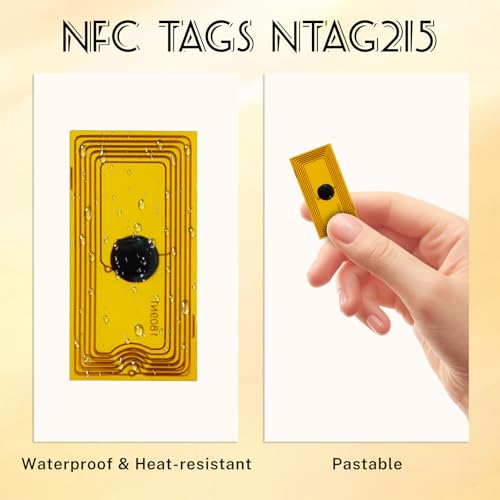 Image of 10pcs NFC Tags Flexible NTAG215 Stickers Rectangle NFC Key Tag Rewritable Waterproof RFID Tag Heat-Resistant Works with Control Management NFC-Enabled Devices