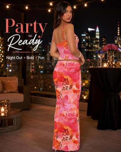 Image of Two Piece Skirt Set Women Maxi Long Skirt and Top Outfit