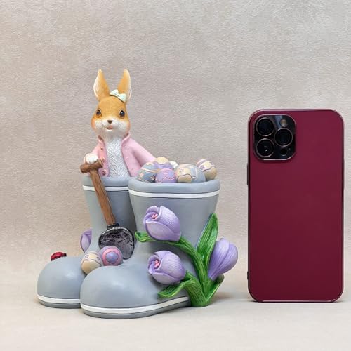 Estatua de zapato con conejito y huevo de Pascua decorativo miniatura 4