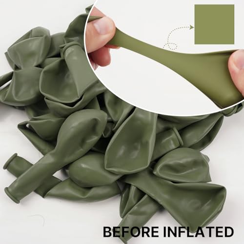 Image of PartyWoo Retro Green Balloons, 100 pcs 10 Inch Sage Green Balloons, Green Balloons for Balloon Garland Arch as Party Decorations, Birthday Decorations, Wedding Decorations, Baby Shower Decorations