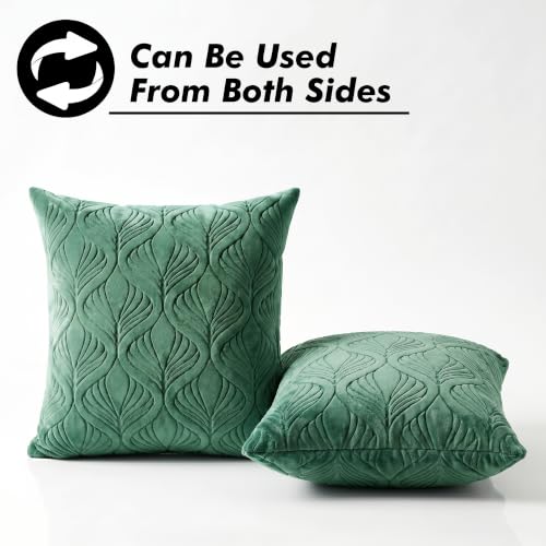 Image of Yellow Weaves Jacquard Cushion Covers | Sofa Cushion Covers | Throw Pillow Cover for Sofa, Couch, Living Room| Removable & Washable | 16x16 Inches, Set of 5 (Green)