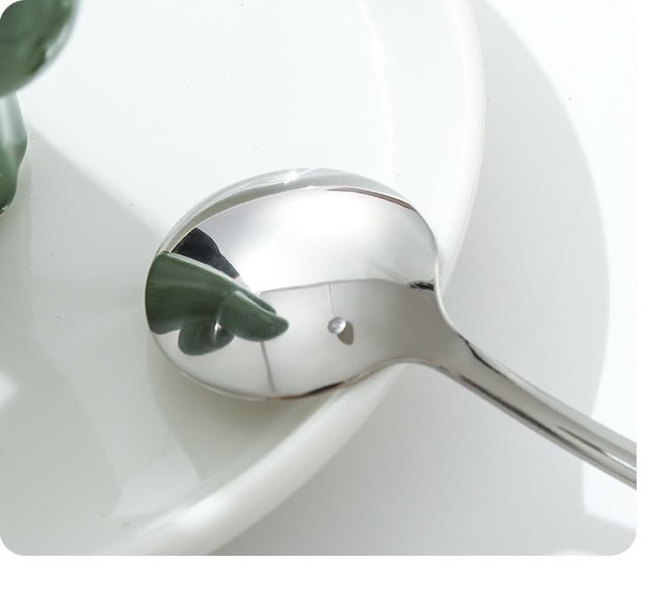 Ce Coffret de Couverts Comprend 6/24/36/48 pièces en Acier Inoxydable 304, Dont Une Petite cuillère Ronde à Long Manche, idéale pour remuer Le café ou Les Desserts. Couleur : Or.