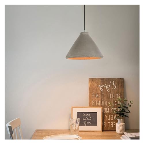 Lampe à suspension en ciment rural : lustre rustique E27 restaurant