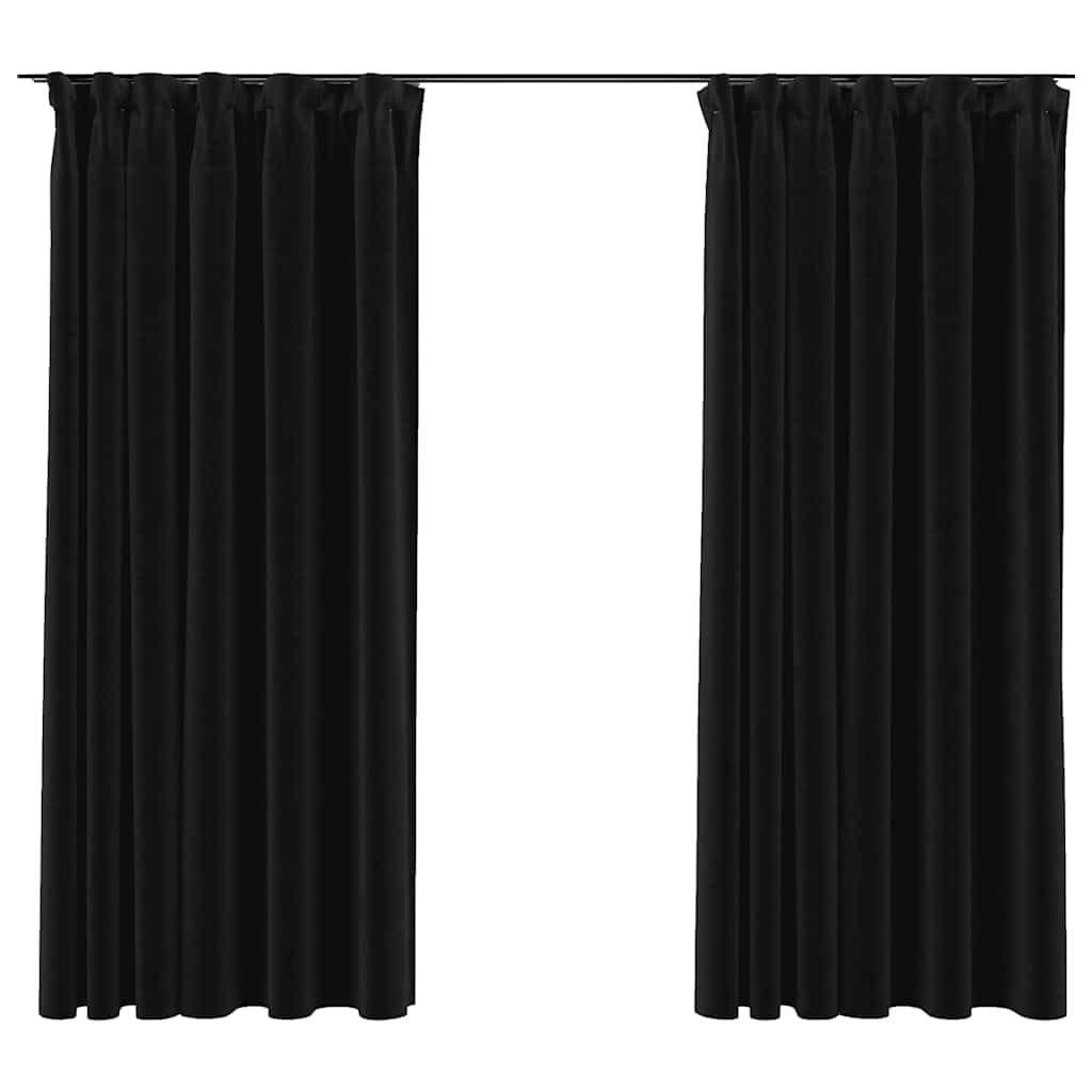 Rideaux occultants effet lin anthracite 140x175 cm Generico