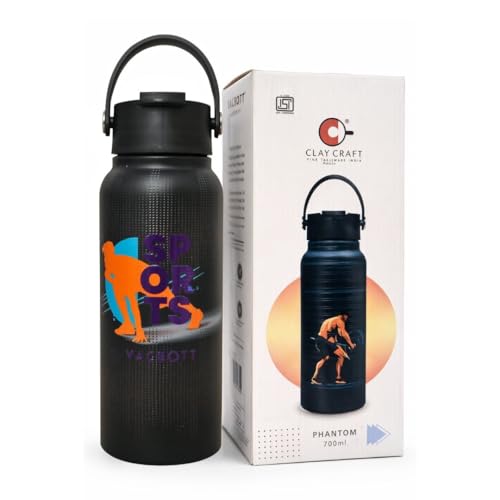 Image of Clay Craft Water Bottle Stainless Steel Sports Bottle|Double Walled 18 Hours Hot and 24 Hours Cold Vacuum Insulated Flask 700 ml|Travelling|Lightweight|BPA Free|BIS Certified|1 Year Limited Warranty