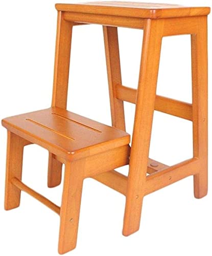 Taburete de escalada para interiores de madera maciza y silla plegable para el hogar 2