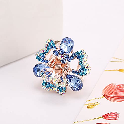 4 Pzs Mini Pinzas de Pelo con Cristales y Flores de Strass para Niñas y Mujeres 2.7x2 cm miniatura 6