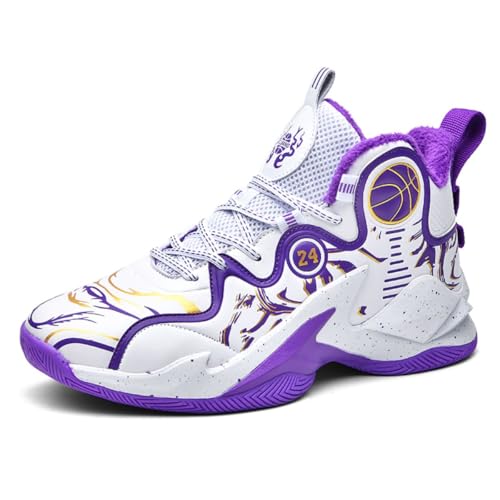 Scarpe da Basket da Uomo Scarpe da Basket Alte da Uomo Suole di Gomma All'aperto Sport Antiscivolo Eccellente Rimbalzo Formazione Scarpa da Corsa Studente Basket Stivali