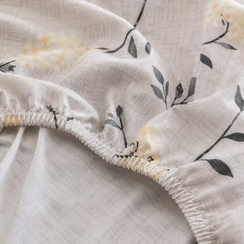 Image of King Size Fitted Bedsheet 100 x 108 Inch | Elastic Edge Mattress Sheet for King Bed | Stay-in-Place Bedding Solution | Smooth Finish Bed Linen for Modern Homes (Grey)