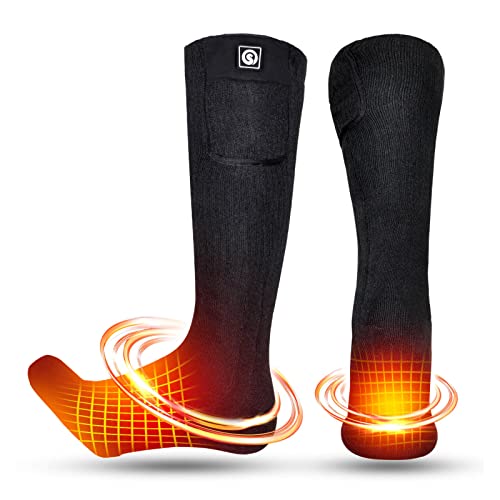 Upgraded Rechargeable Electric Heated Socks,7.4V 2200mAh Battery Powered Cold Weather Heat Socks for Men Women,Outdoor Riding Camping Hiking Motorcycle Skiing Warm Winter Socks (L