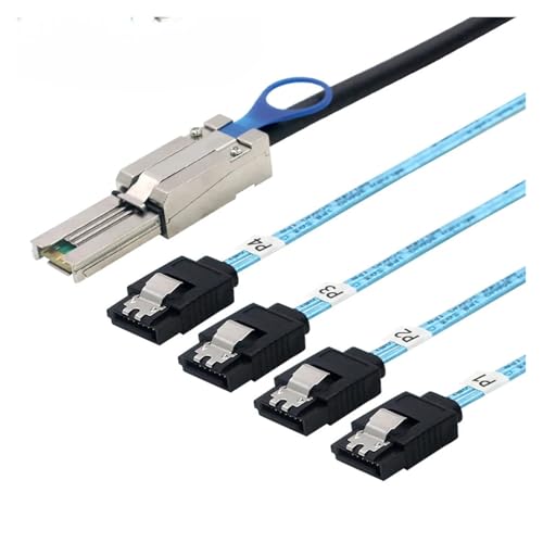 Cable S/AS 26Pin SFF-8088 macho a 4 SATA 7Pin hembra 1 m miniatura 3