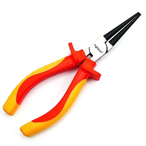 INGDAUM® VDE Rundzange, isoliert gegen 1000 V zum sauberen und sicheren Schneiden von Drähten, Adern und Kabeln (Rundzange 6')