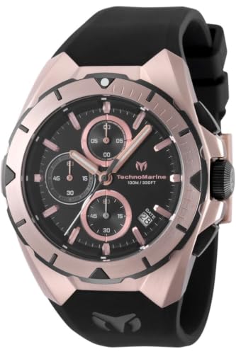 TechnoMarine Ocean Men 41.30mm Stainless Steel Rose Gold Black dial VD57 Quartz