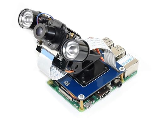 Waveshare 2-DOF Pan-Tilt HAT for Raspberry Pi Series Board Light Intensity Sensing Control Camera Movement I2C Interface