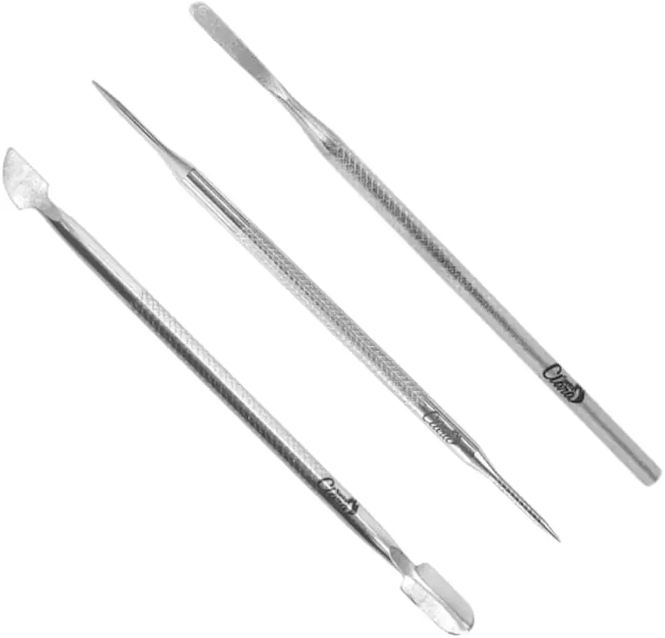 Kit Profissional Manicure e Pedicure Inox – Espátula Dupla, Palito e Bisturi para Cutícula – Ferramentas de Aço Inoxidável de Alta Precisão