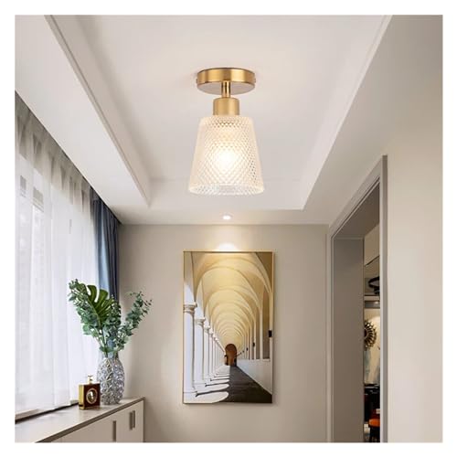 Lustre plafonnier en verre rétro pour moderniser un couloir sombre