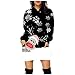 TWIOIOVE Pulloverkleid Damen Weihnachten Hoodie Kleid Weihnachtskleid Weihnachtsdruck Santa Weihnachtspullover Sweatshirtkleid Langarm Xmas Jumpers Mini Blusenkleider