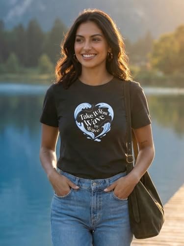 Image of Nobero Women's Graphic Printed T-Shirt | Regular Fit 180 GSM Cotton Tee for Women | Comfortable Round Neck Casual Wear