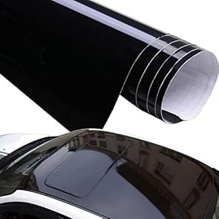 BkWrapping - Película Adhesiva de Vinilo de Color Negro Brillante, película Protectora Adhesiva, para Coche o Motocicleta, automóvil, Adhesivo para Envolver (200 x 150 cm)