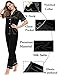 SWOMOG Couples Pajamas Sets Women & Men Satin Short Sleeve Sleepwear Button Down Loungewear Pjs Set with Long Pants Men Black X-Large